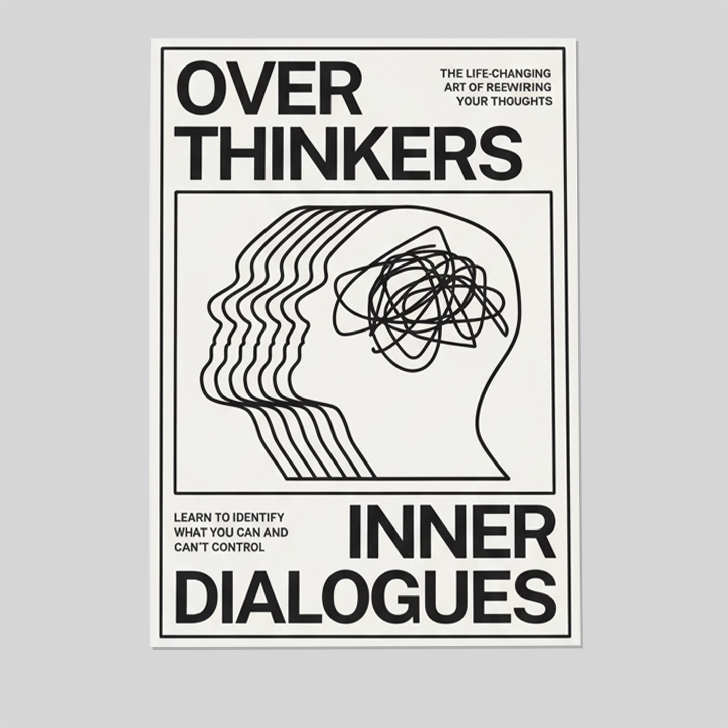 Overthinkers Typography Poster: Mid Century Modern Wall Art