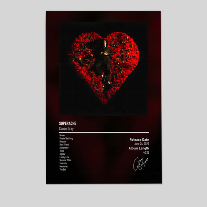 Conan Gray Superache Album Poster, One Sheet Wall Size 24''x36''
