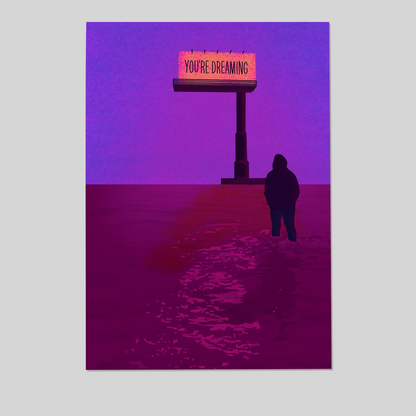 Vaporwave Dreamscape Art Print: Psychedelic Synthwave Poster, Semi-Glossy Paper