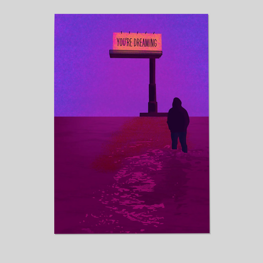 Vaporwave Dreamscape Art Print: Psychedelic Synthwave Poster, Semi-Glossy Paper