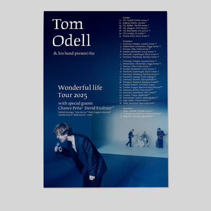 Music Poster- Tom Odell Poster, One Sheet Wall Size 24''x36''