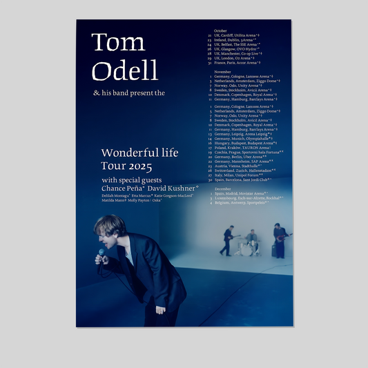 Music Poster- Tom Odell Poster, One Sheet Wall Size 24''x36''