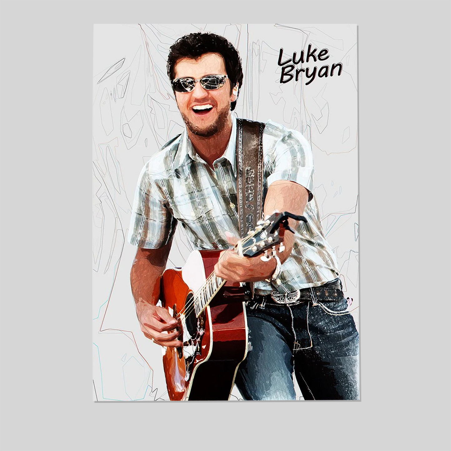 Luke Bryan Fan Art Poster Size 24''x36''