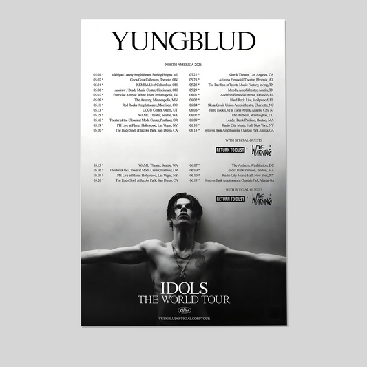 YUNGBLUD the IDOLS world 2026 USA and CANADA Size 24''x36''