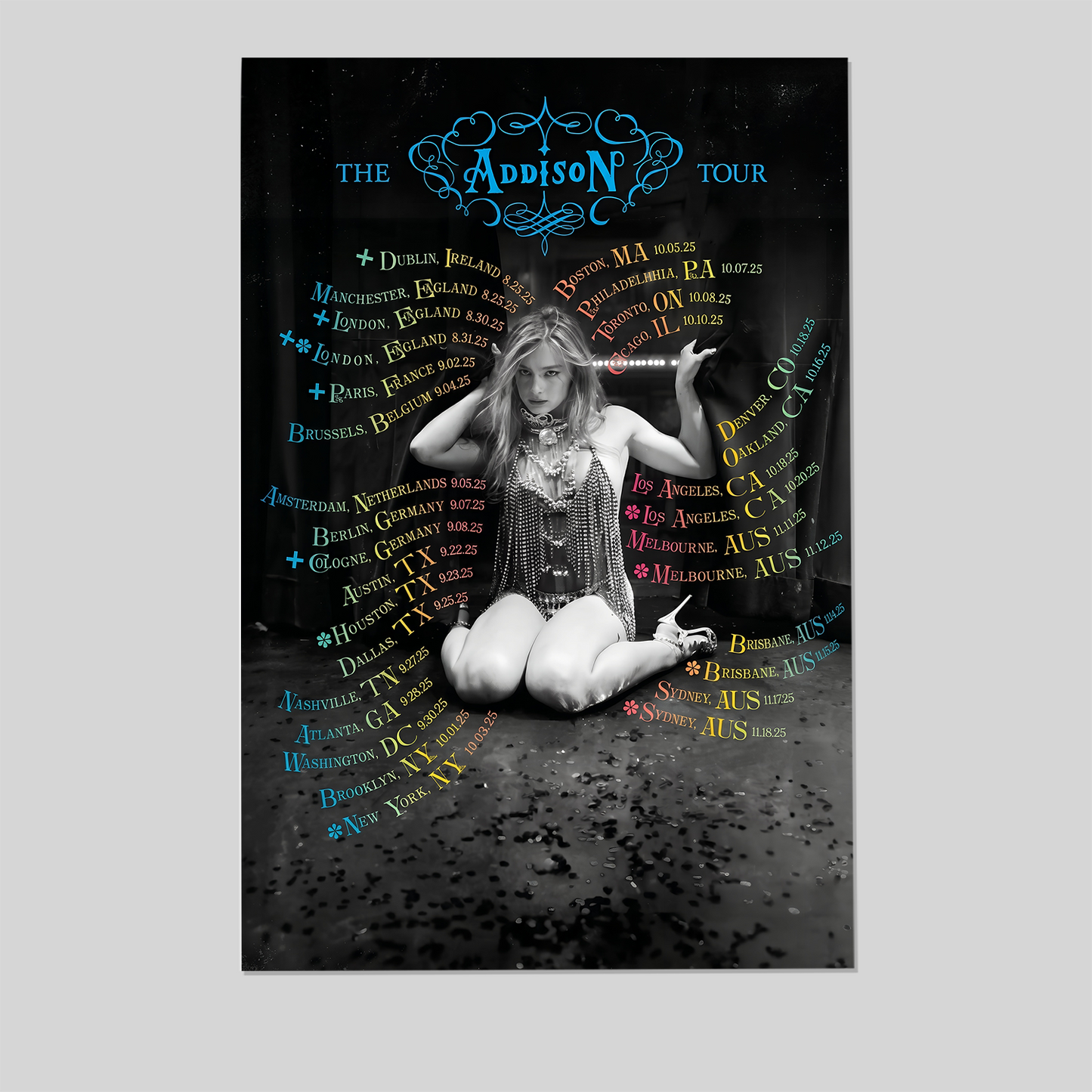 the Addison tour 2025 Poster, One Sheet Wall Size 24''x36''