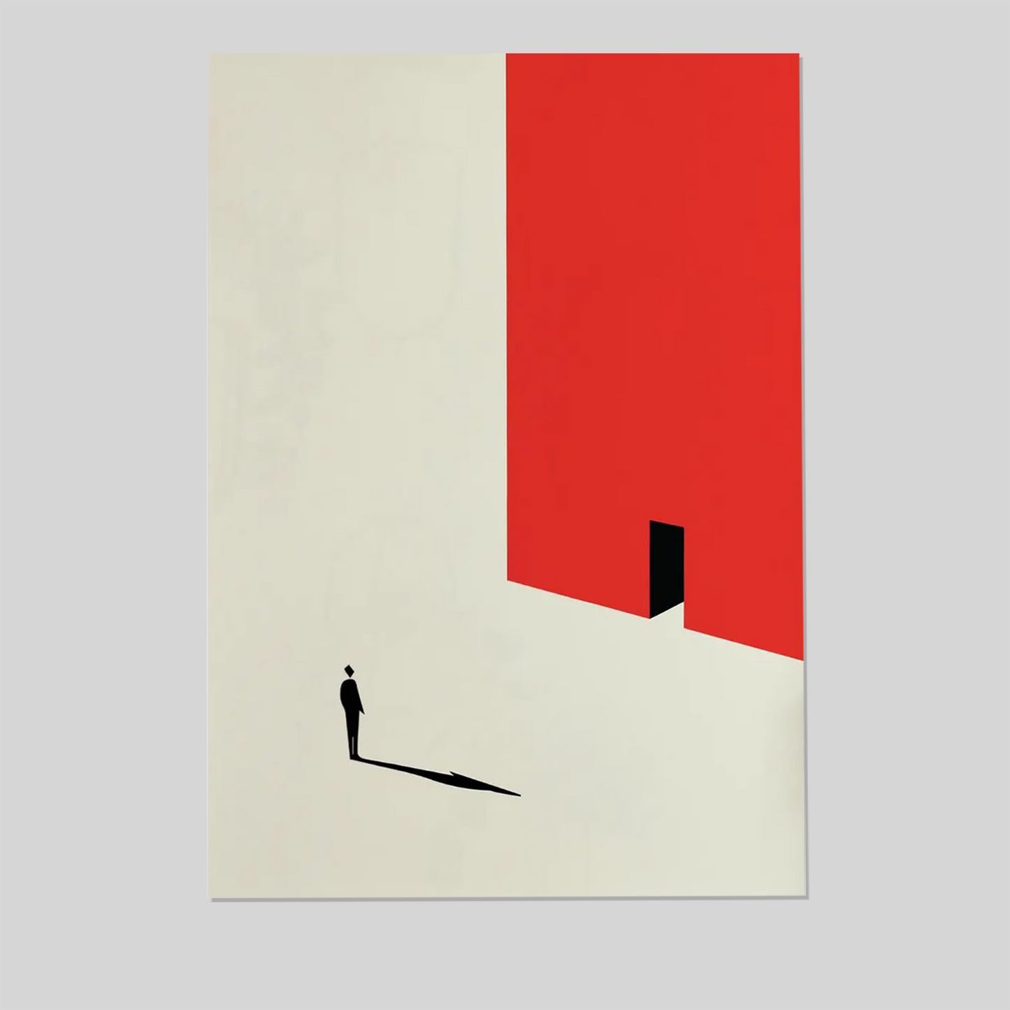 Geometric Minimalist Poster, Architecture Poster, Red Poster, Beige Poster, Modern Art Print, Crimson Red, Graphic Design, Illustration