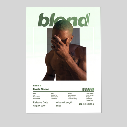 Frank Ocean Blond Music Poster Room Bedroom Aesthetic Home Decor  Size 24''x36''