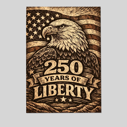 America 250 (1776–2026) Pop Art Patriotic Poster – Bold Independence Anniversary Print