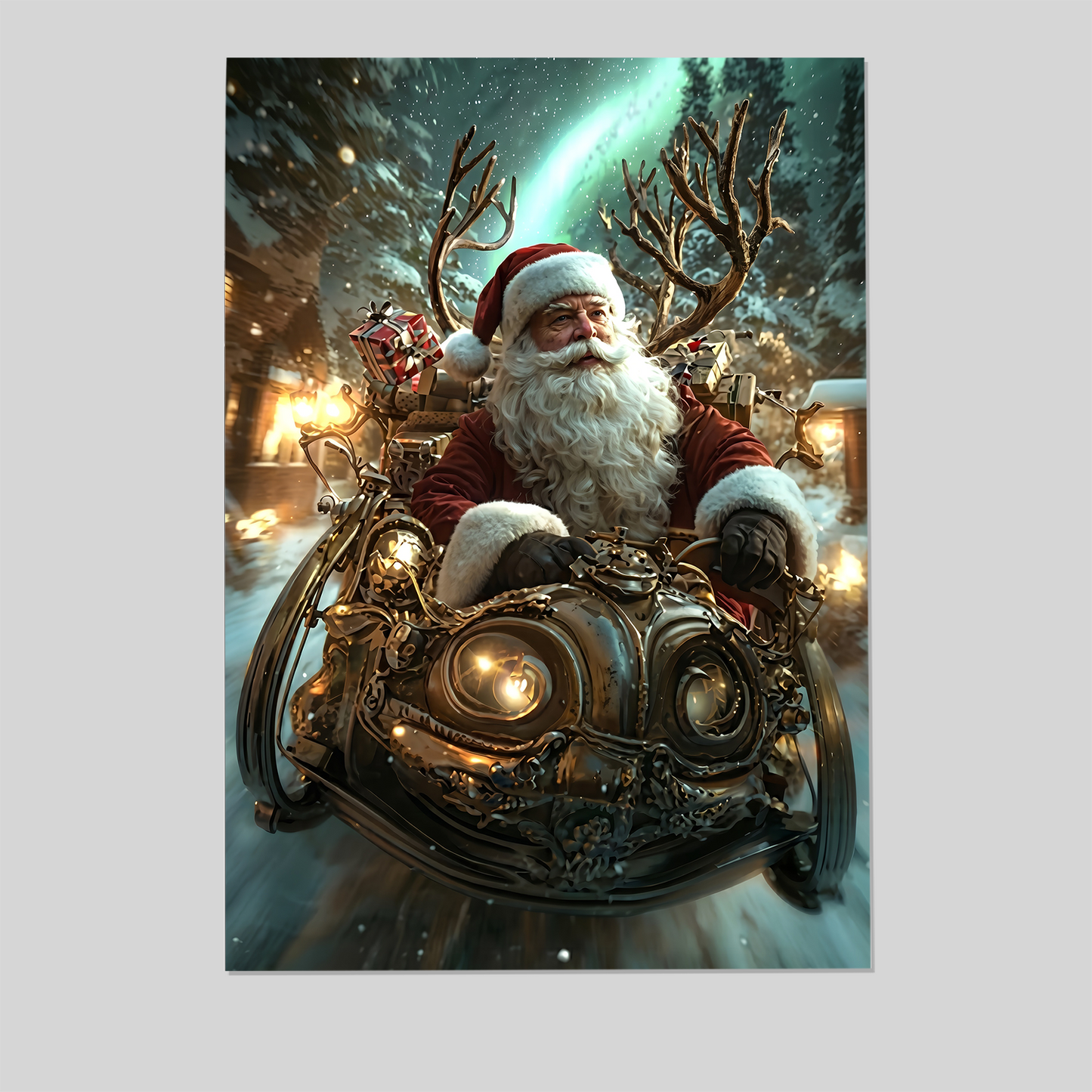 Christmas Decor- Steampunk Santa Claus Poster, One Sheet Wall Size 24''x36''