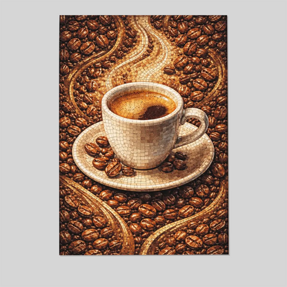 Espresso Mosaic Poster | Coffee Bean Wall Art