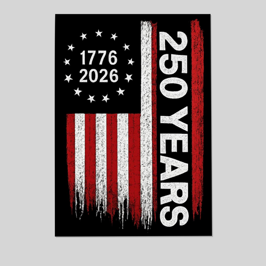 United States 250th Anniversary Wall Art, 1776–2026 Eagle Flag Patriotic Canvas Poster, Fourth of July American History Gift