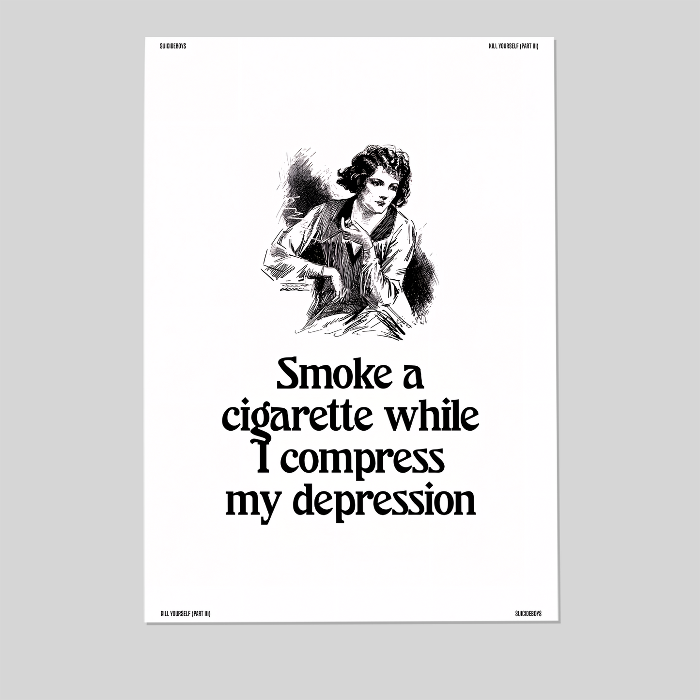 Suicideboys Kill Yourself (Part III) Lyrics Wall Art Song Lyrics Physical Wall Decor Size 24''x36''