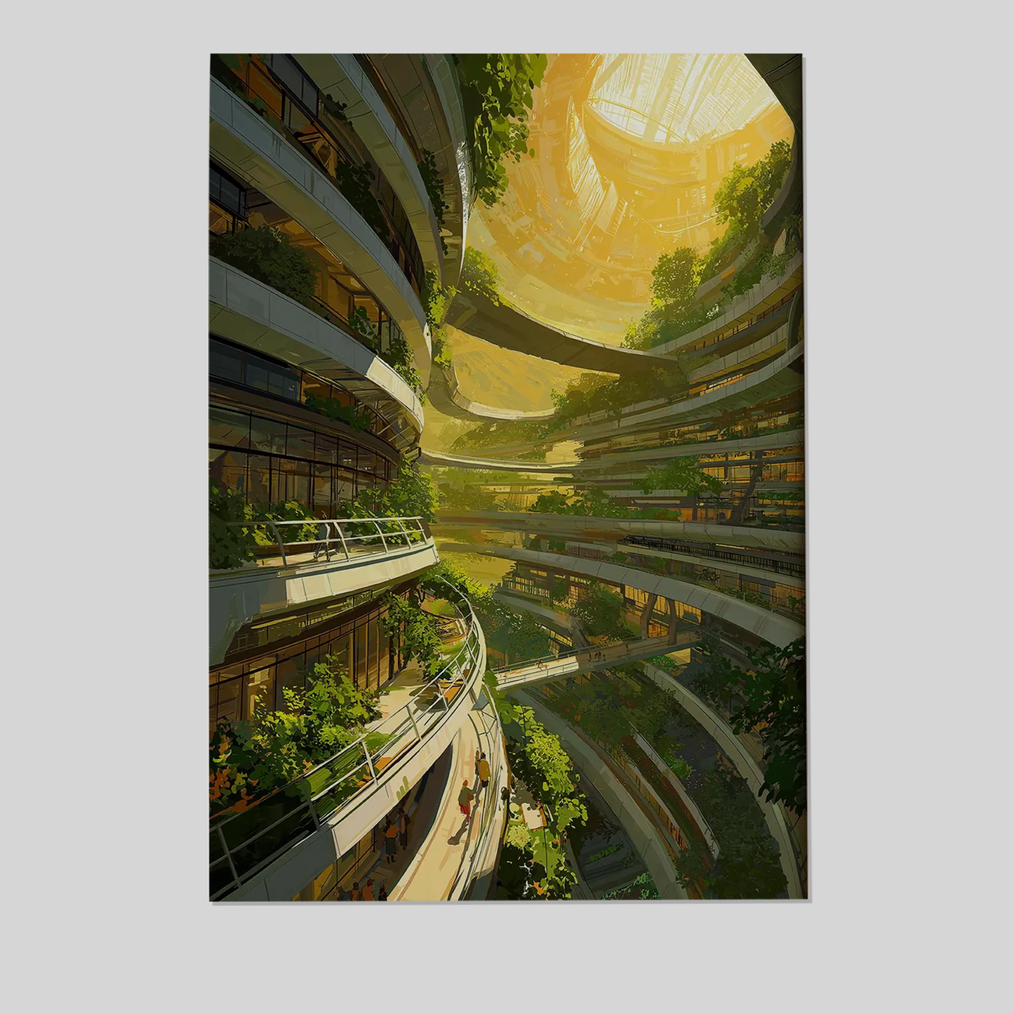Futuristic Eco City Art Print - Biophilic Sci-Fi Architecture