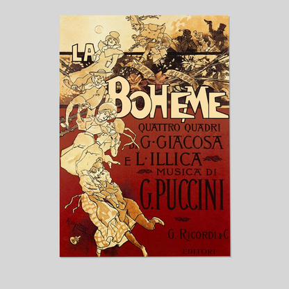 Poster for La Boheme, Opera by Giacomo Puccini, 1895 Giclee Wall Art Poster Size 24''x36''