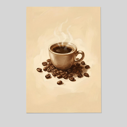 Coffee Beans Poster – Cafe Kitchen Wall Art Gift