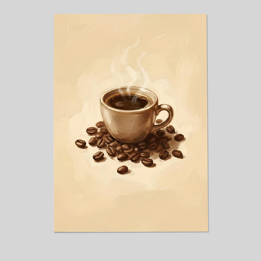 Coffee Beans Poster – Cafe Kitchen Wall Art Gift