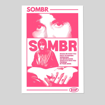 Music Poster- Sombr music Poster, One Sheet Wall Size 24''x36''