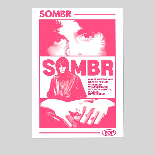 Music Poster- Sombr music Poster, One Sheet Wall Size 24''x36''