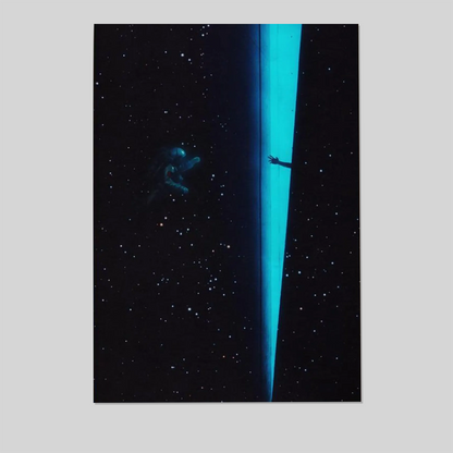 Event Horizon Space Art Poster: Retro Futurism, Astronaut Artwork