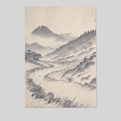 Transitional Landscape, Passage III Wall Art Print, Conceptual Digital Poster