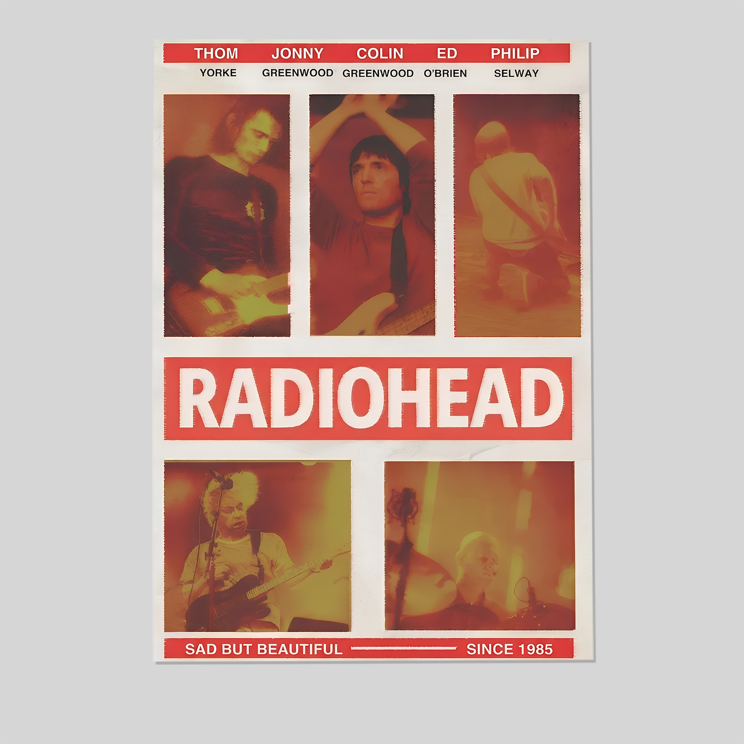 Radiohead Poster – "Sad But Beautiful" Indie Rock Wall Poster, One Sheet Wall Size 24''x36''
