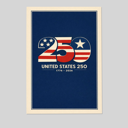 United States Semiquincentennial Poster - Liberty Bell & Independence Hall Wall Art for 250th Anniversary