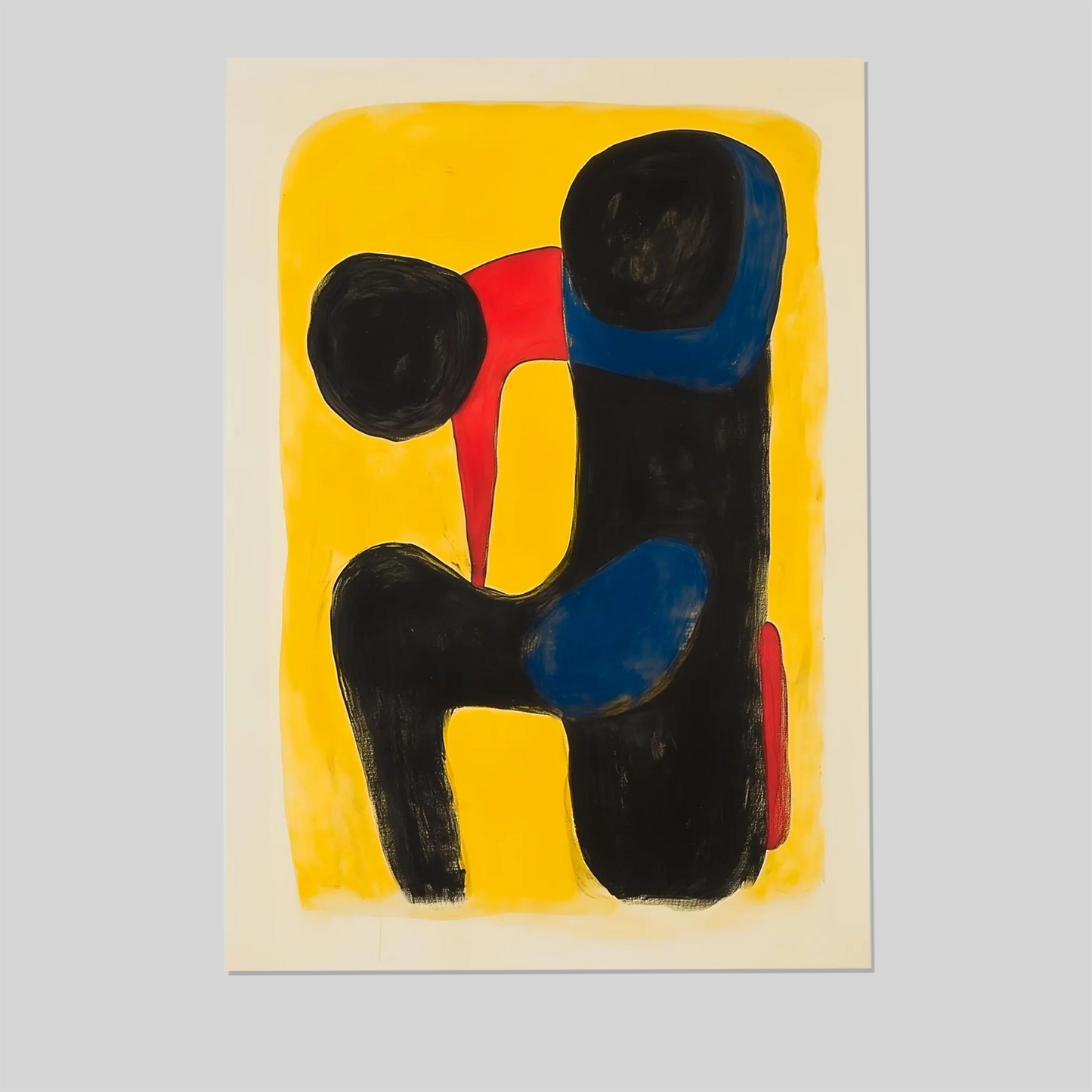 Abstract Mid Century Modern Art Print: Colorful Brutalist Poster