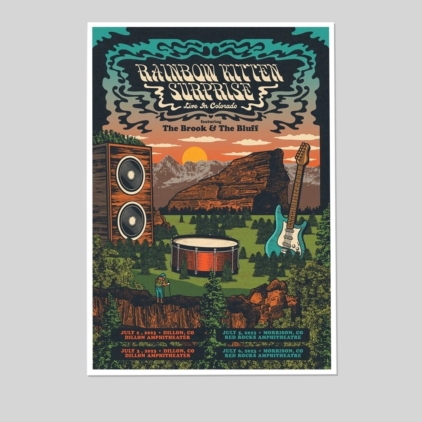 RAINBOW KITTEN SURPRISE Live Red Rocks 2025 Tour Poster Size 24''x36''