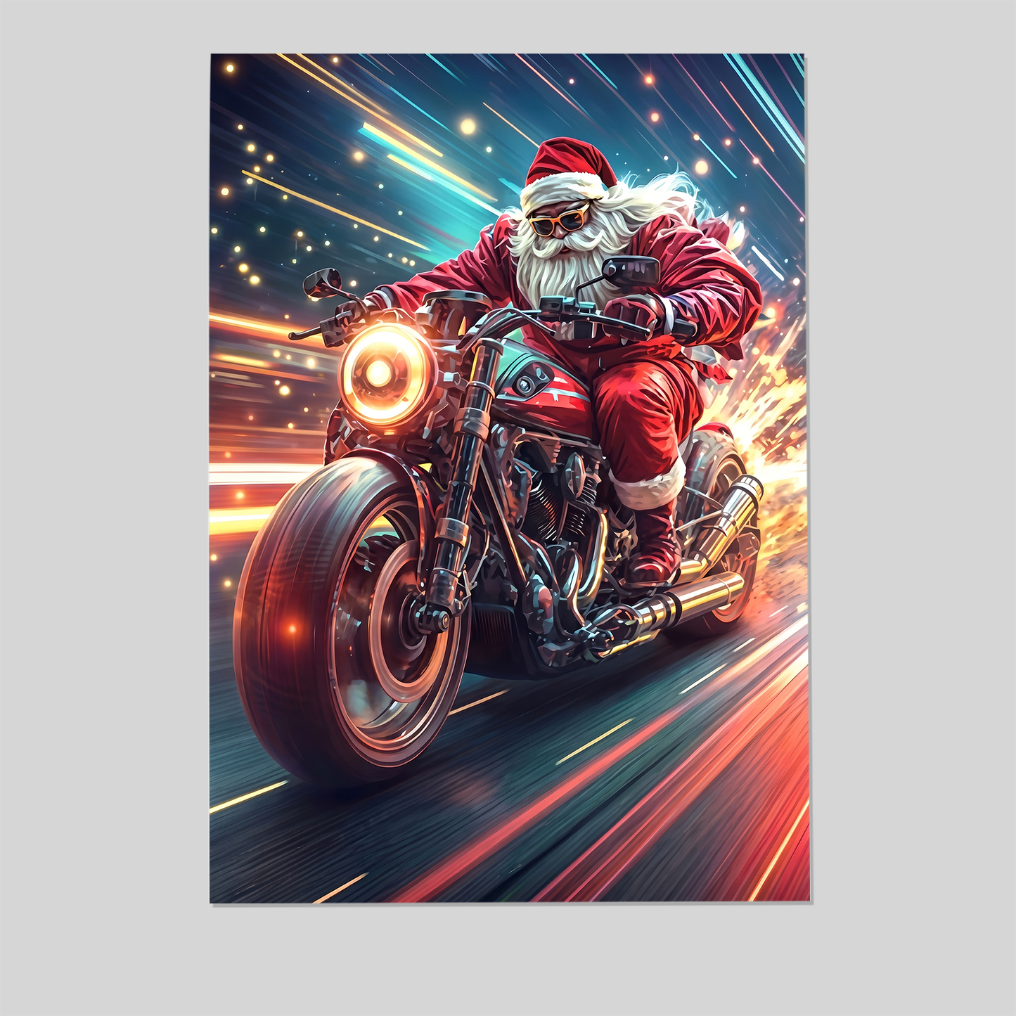 Christmas Decor- Speedy Santa Style Poster, One Sheet Wall Size 24''x36''