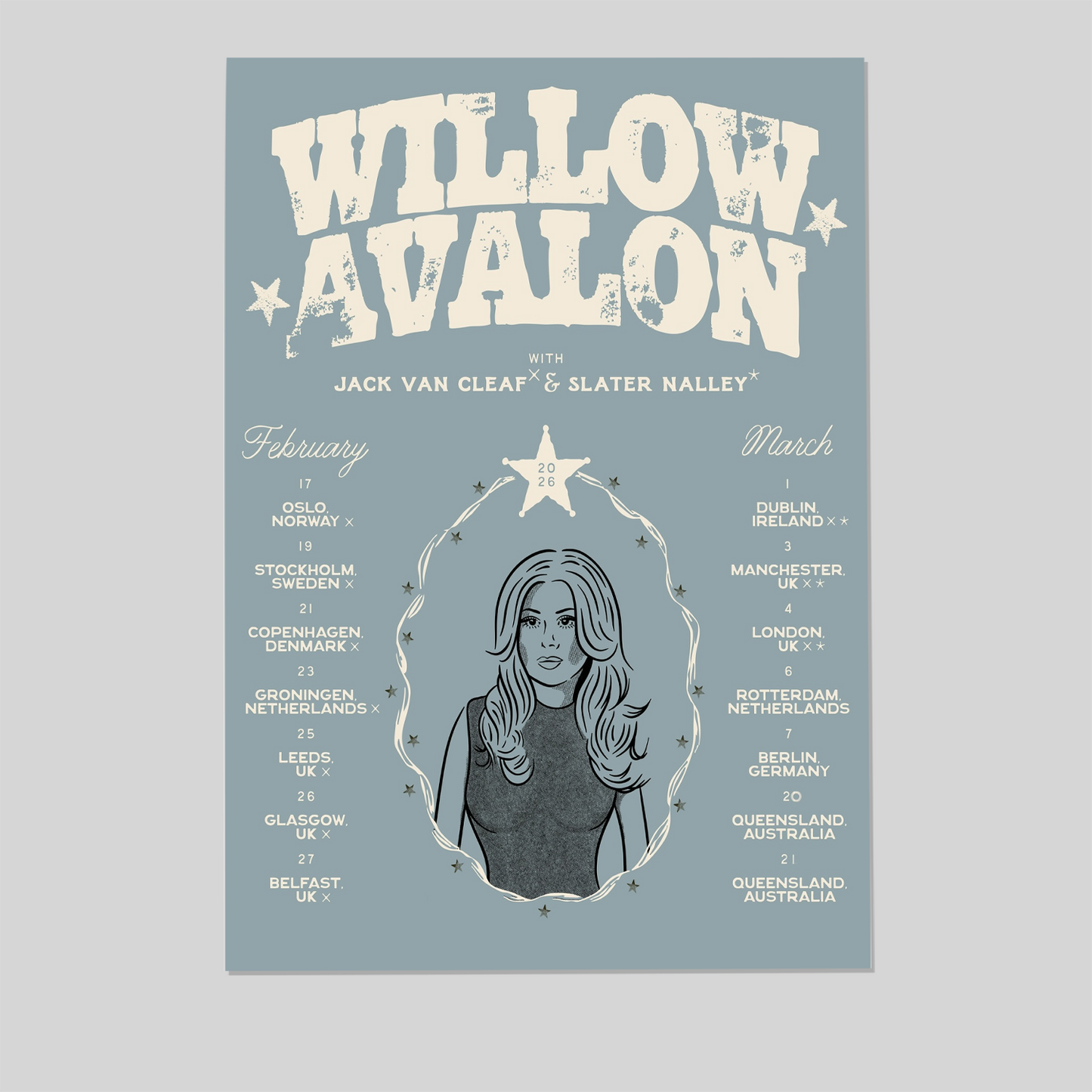 Willow Avalon EU & UK tour Size 24''x36''