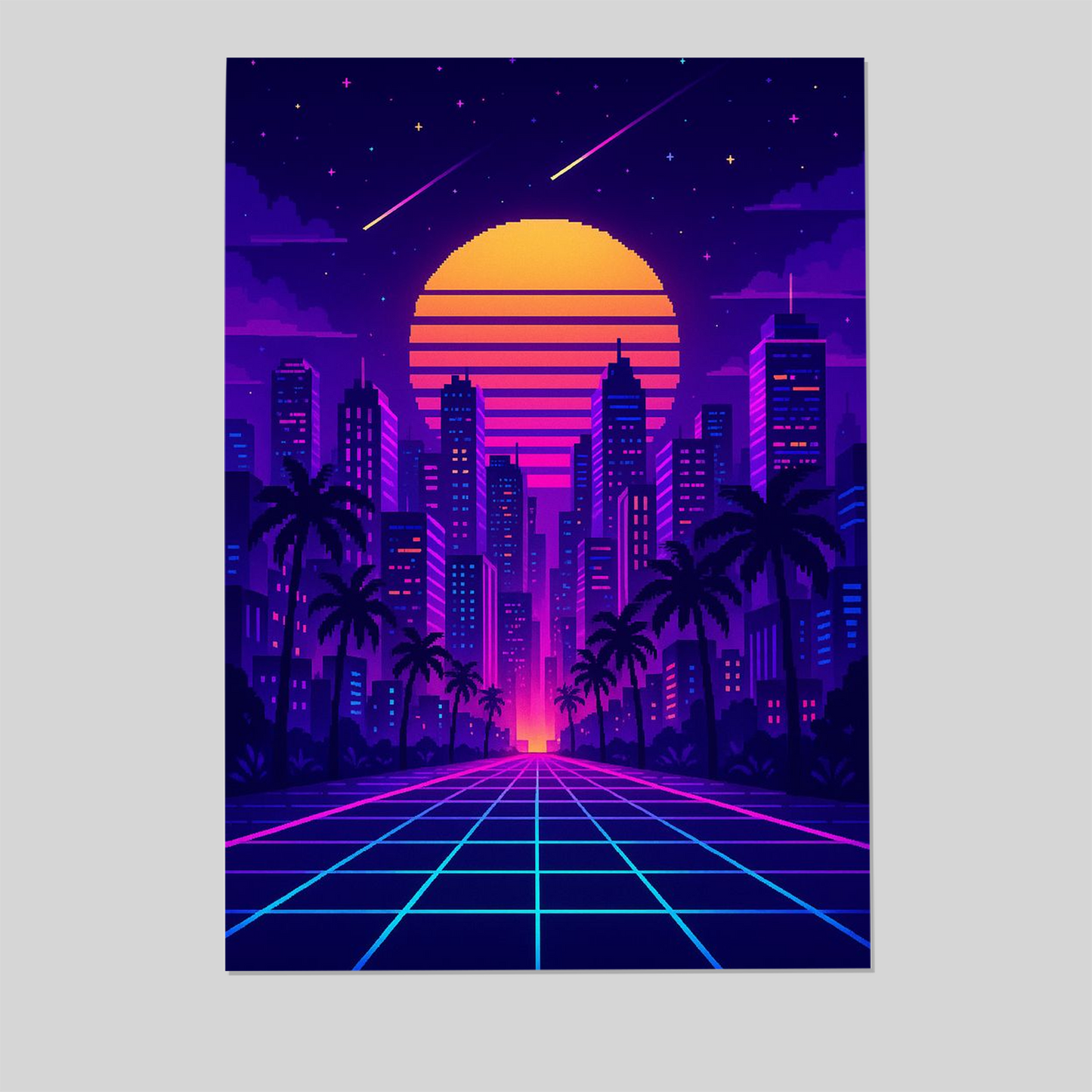 Neon Skyline 1984 – Retro City Glow Poster