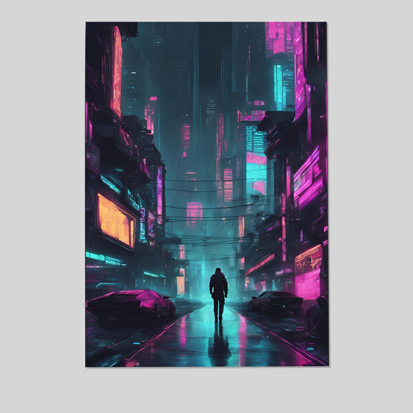 Cyberpunk World Poster | Futuristic Sci-Fi Wall Art