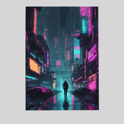 Cyberpunk World Poster | Futuristic Sci-Fi Wall Art