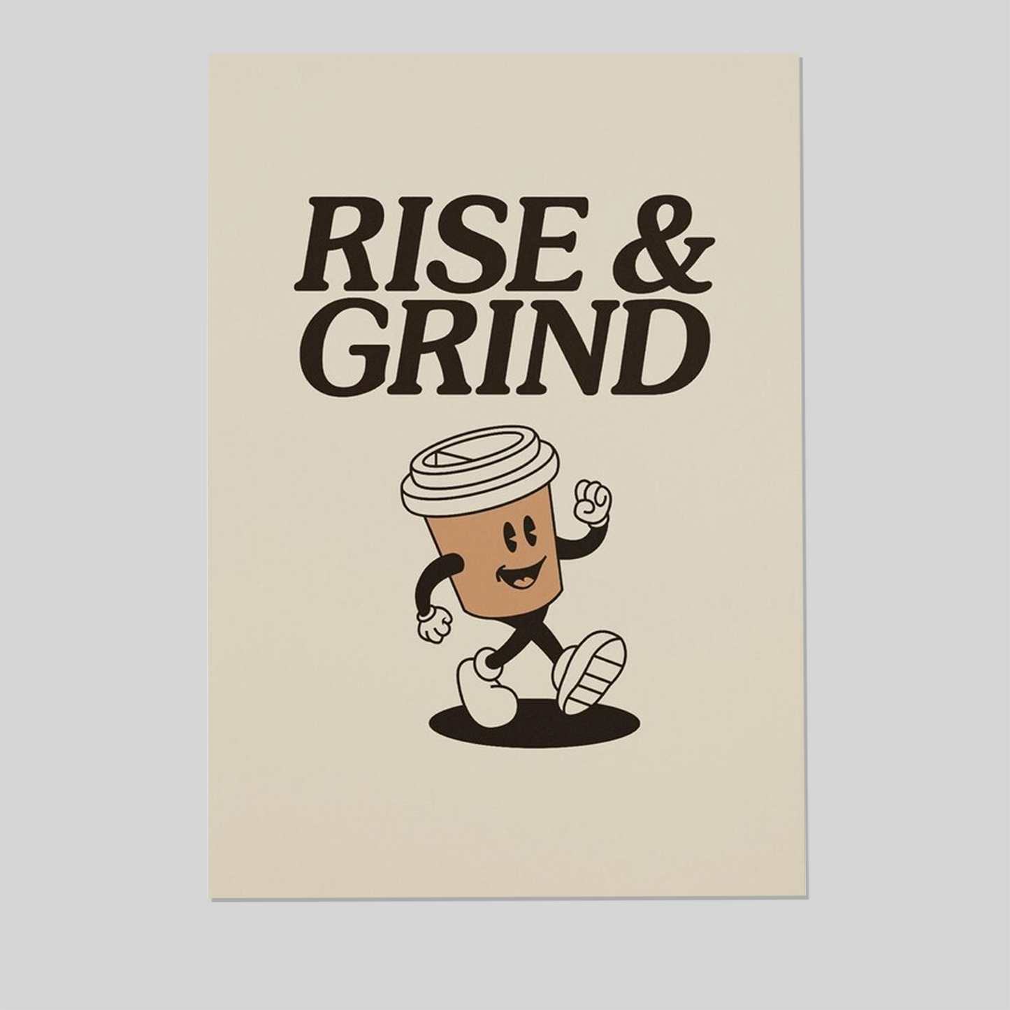 Home Decor Printable Art Poster, Coffee Lover Gift, Inspire Your Space, Rise & Grind Motivational Poster