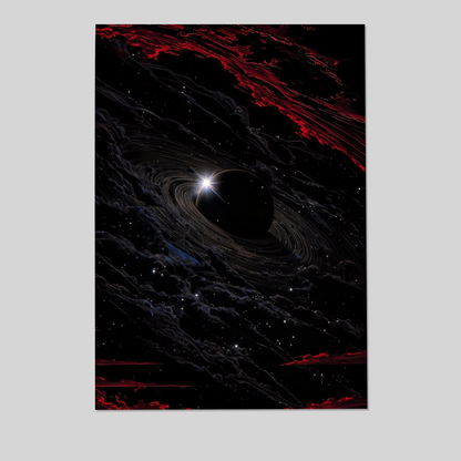 Black Hole Framed Poster, Deep Space Giclée Art Print