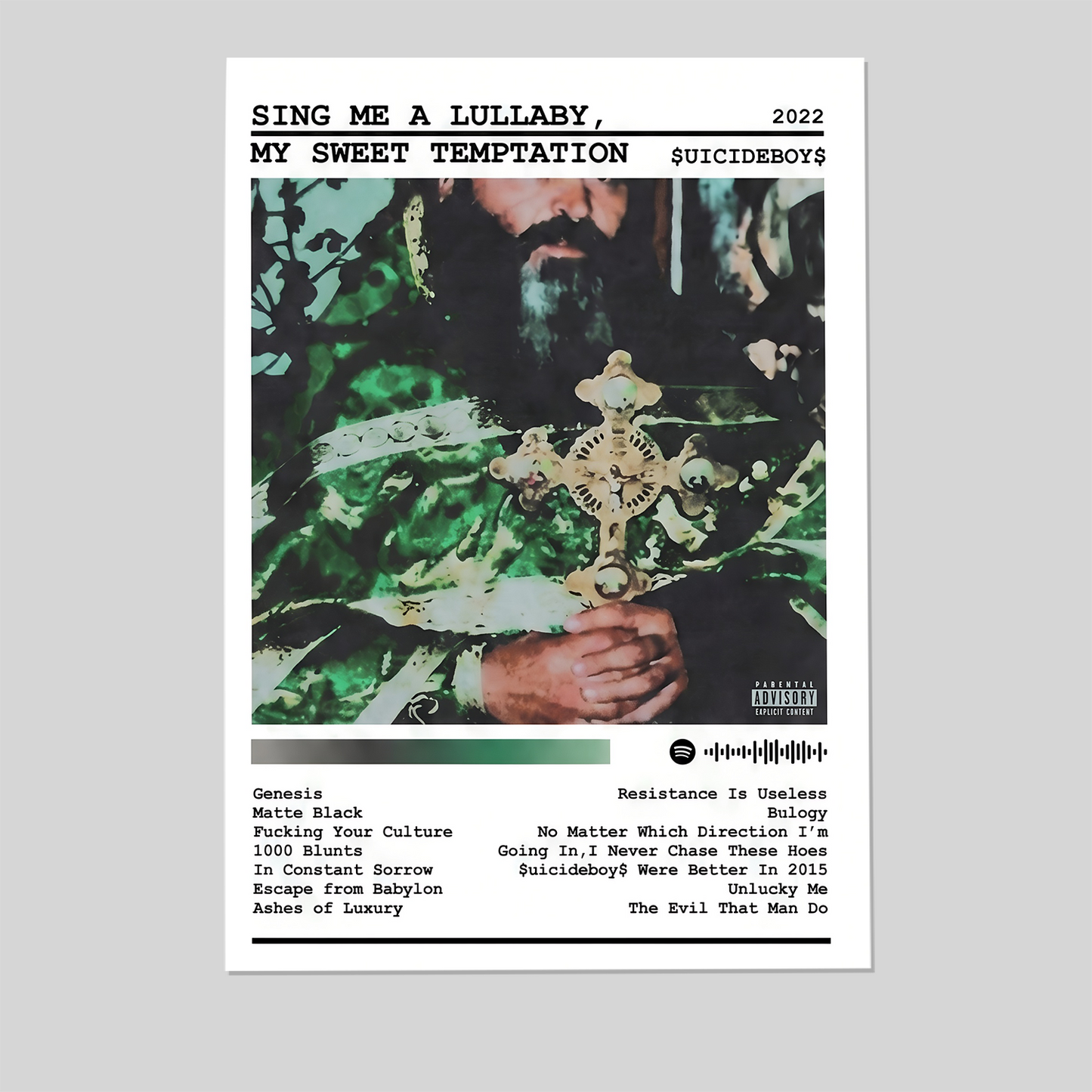 Suicide Boys Sing Me a Lullaby, My Sweet Temptation Album Music Poster Gift Album Cover Size 24''x36''