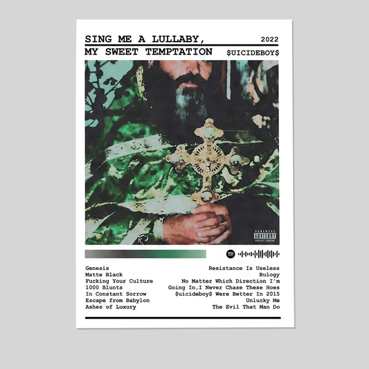 Suicide Boys Sing Me a Lullaby, My Sweet Temptation Album Music Poster Gift Album Cover Size 24''x36''