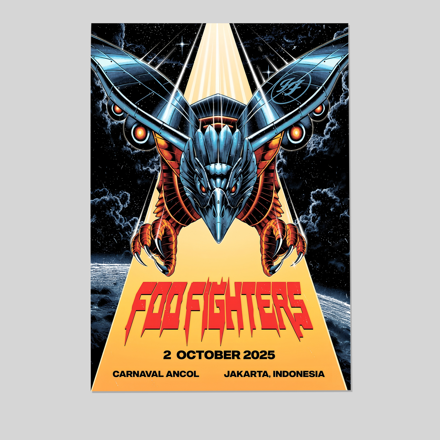 Foo Fighters October 2 2025 In Jakarta, Indonesia Tour Poster Size 24''x36''