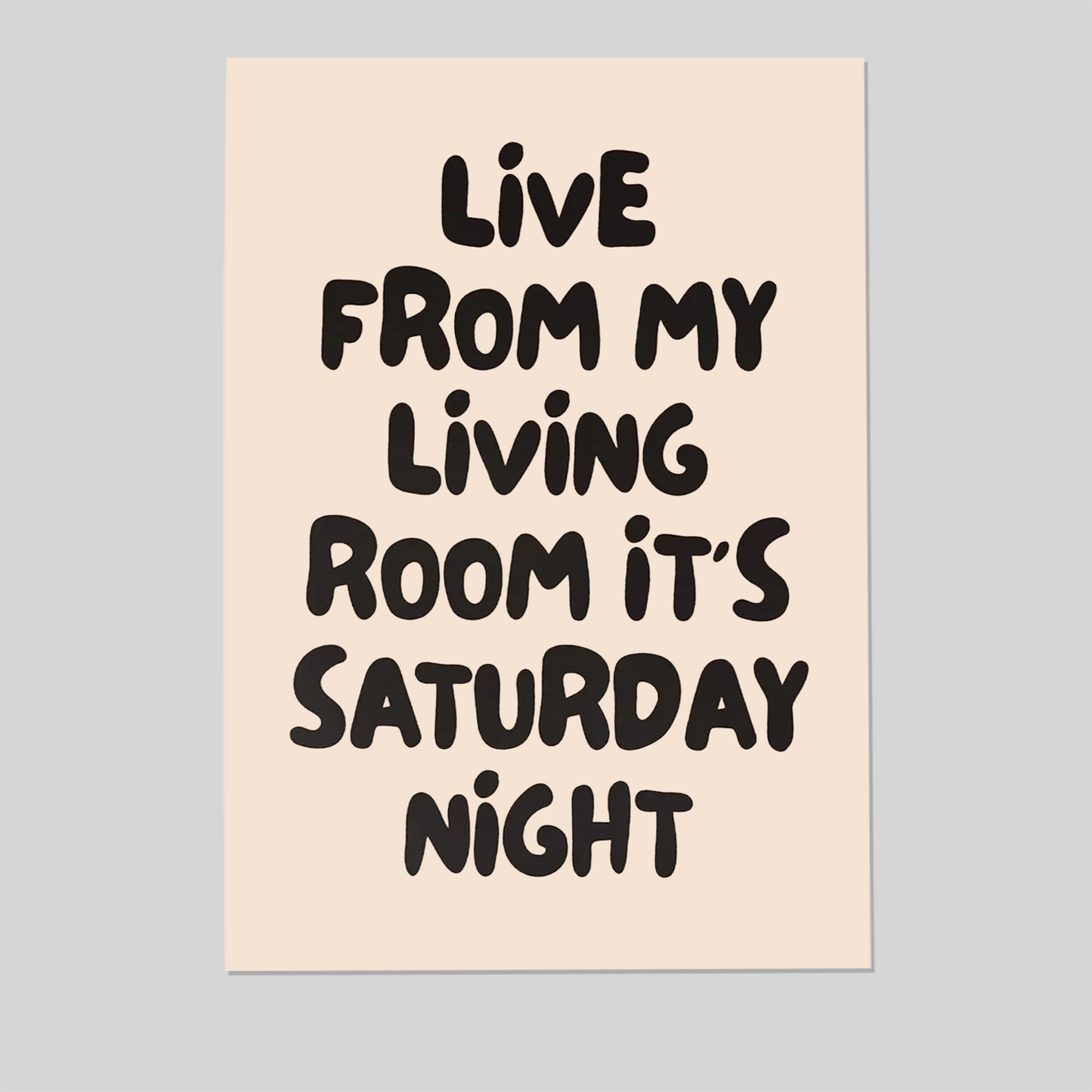 Funny Apartment Art Print: Retro Living Room Typography