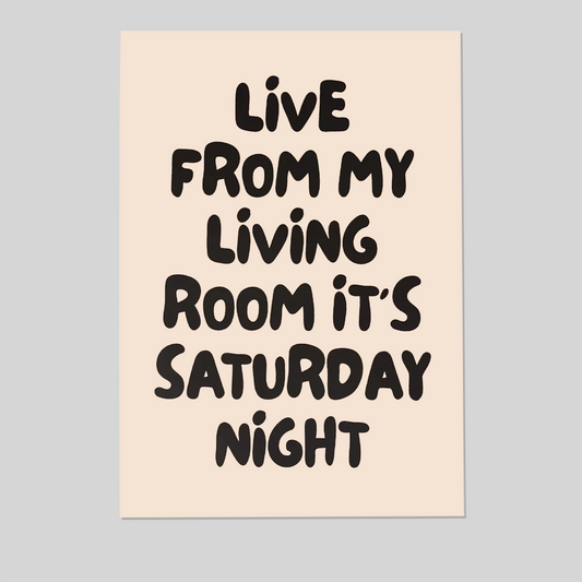 Funny Apartment Art Print: Retro Living Room Typography