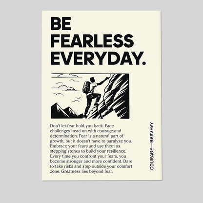 Be Fearless Everyday Print: Motivational Typography Poster