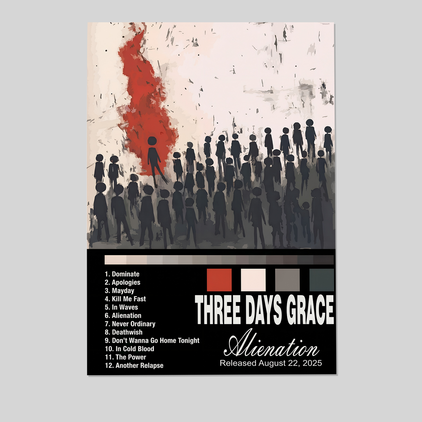 Three Days Grace - Alienation Album Poster, One Sheet Wall Size 24''x36''