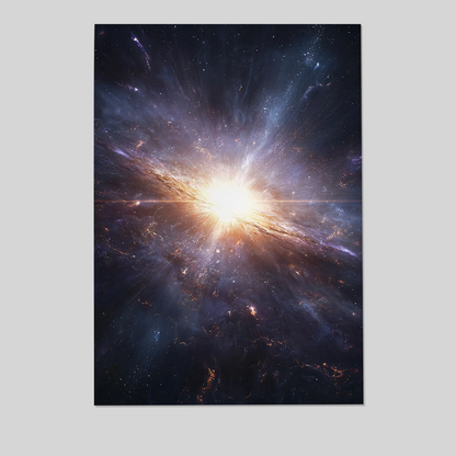 Quasar Poster, Active Galaxy Print, Cosmic Energy Burst Art