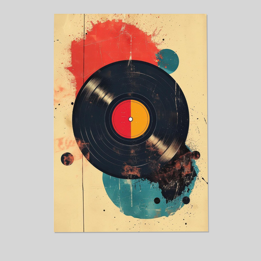 Retro Vinyl Record Poster: Bold Pop Art Music Decor