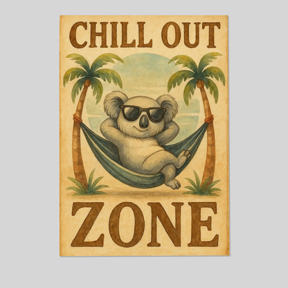 Chill Out Zone, Funny Bar Sign, Warning Poster, Man Cave Decor, Pub Wall Art, Humor Print, Joke Sign