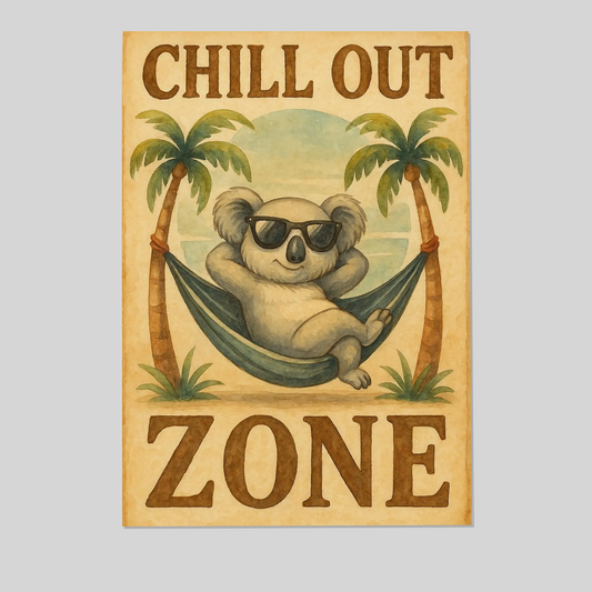 Chill Out Zone, Funny Bar Sign, Warning Poster, Man Cave Decor, Pub Wall Art, Humor Print, Joke Sign