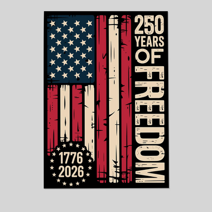 250 Years Semiquincentennial USA Map Poster | Rolled Poster