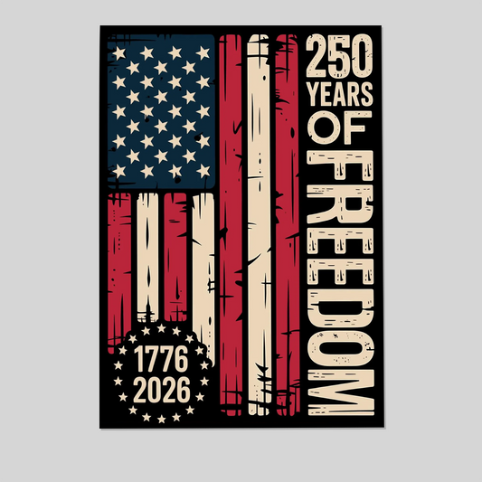 250 Years Semiquincentennial USA Map Poster | Rolled Poster