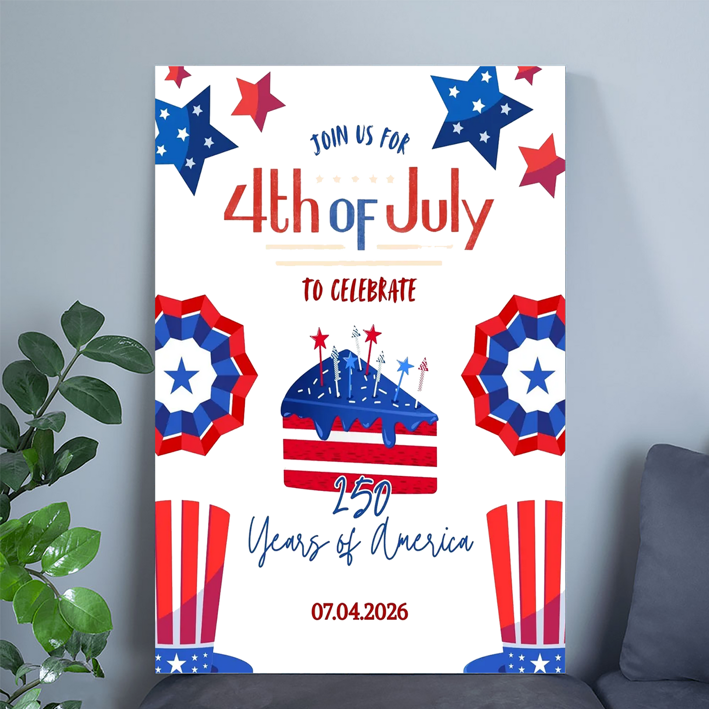 America 250 Poster Patriotic Vintage Wall Art Semiquincentennial