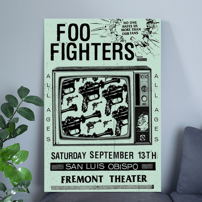 Foo Fighters September 13th 2025 San Luis Obispo Fremont Theater Green Poster Size 24''x36''
